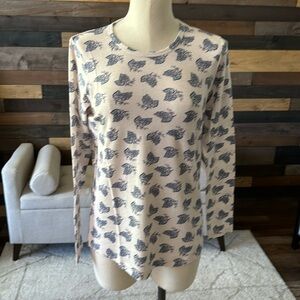 Long Sleeve Shirt Blue Pattern Women’s Orvis S